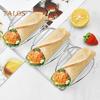 Stainless Steel Taco Holder Stands for 3 Tacos Rust-Proof Taco Tray Plates for Crispy Shells Heat-Resistant Burrito Stand for Holidays Outings