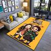Cute Anime Characters on Yellow suitable as a non-slip mat for the living room or bedroom sofa