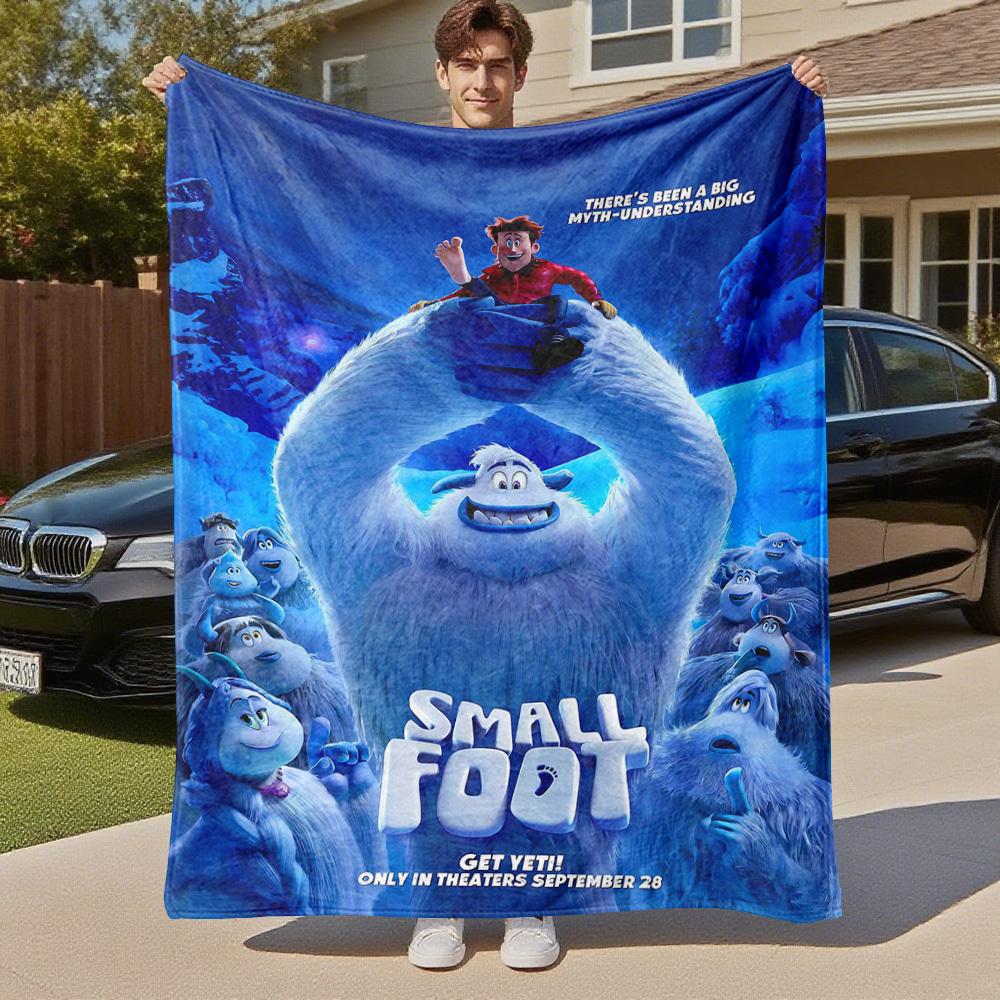 1pc small foot Outdoor Flannel Blanket Soft Plush Decor for Picnics, camping,Bedroom, Playroom, or Lunch Break, Perfect Gift