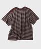 HOOVES Multimix Stripe Crop Short Sleeve Tee [Burgundy]