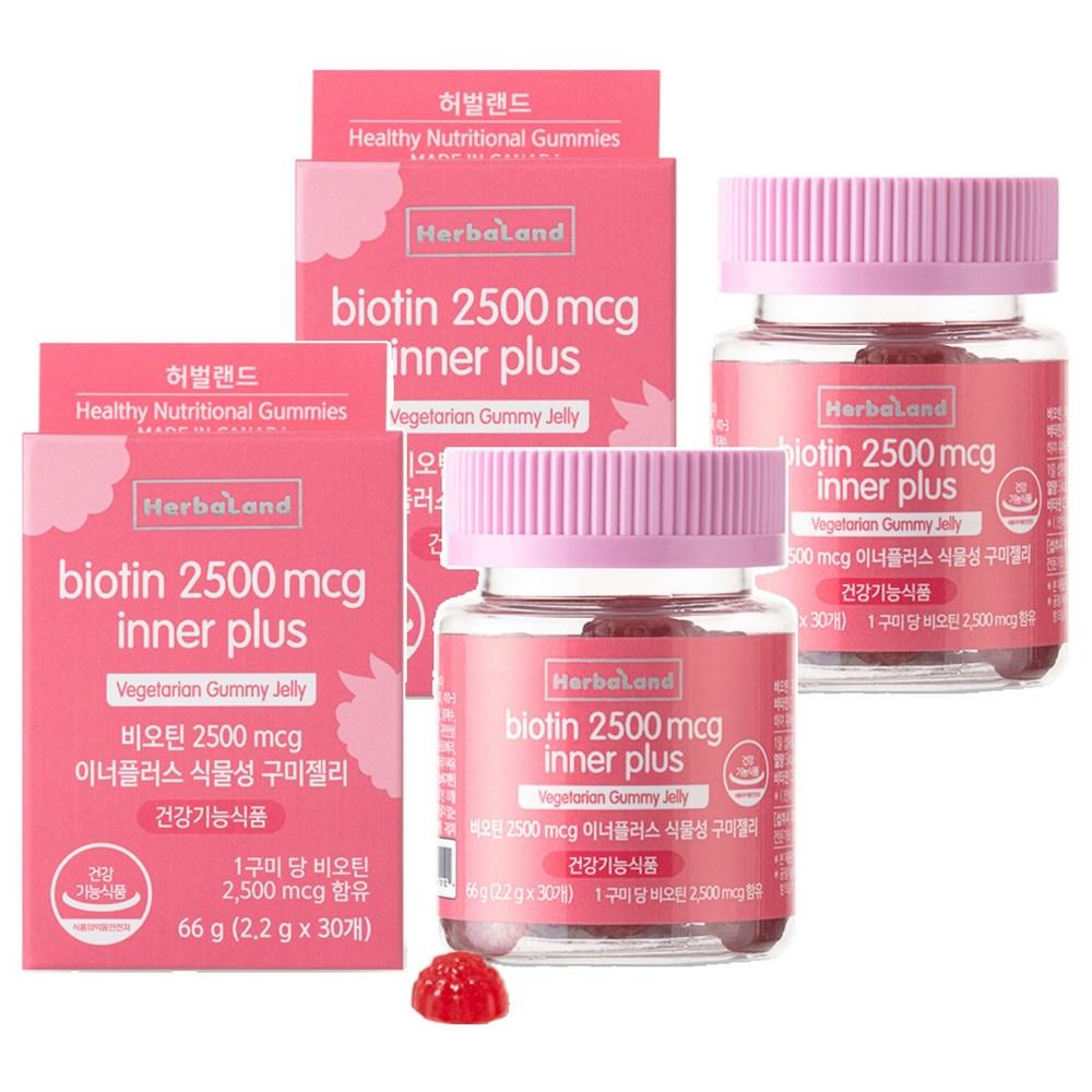 Herbaland Биотин 2500 мкг Inner Plus Растительное желейное лакомство 66 г 2 шт.