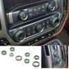 Central Control AC Switch Knob Button Trim Ring for Chevy Silverado 14-18 Green