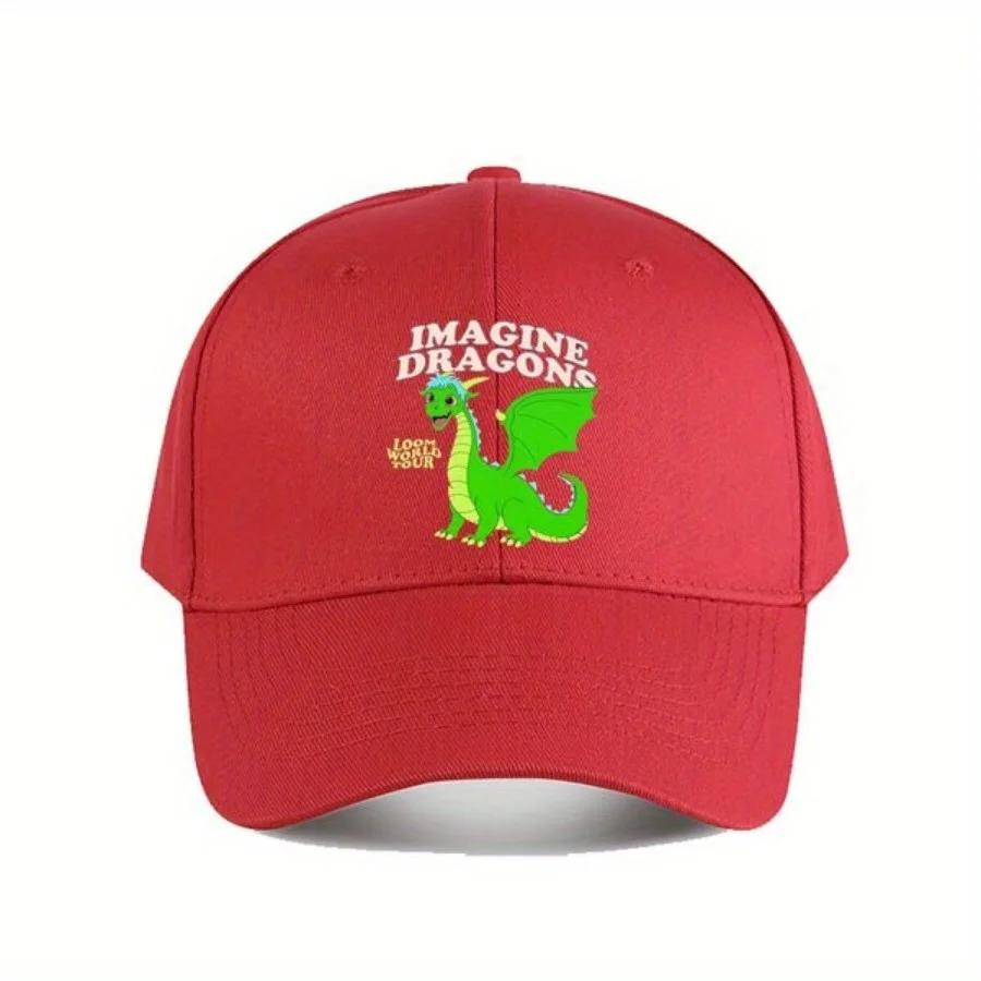 Бейсболка Imagine Dragons World Tour с мультяшными драконами, подходит для унисекс и женщин, подходит для солнечных дней