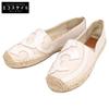 [Excellent Condition] Linen X Leather Logo Design Espadrilles/Flats Shoes 5 beigeUsed