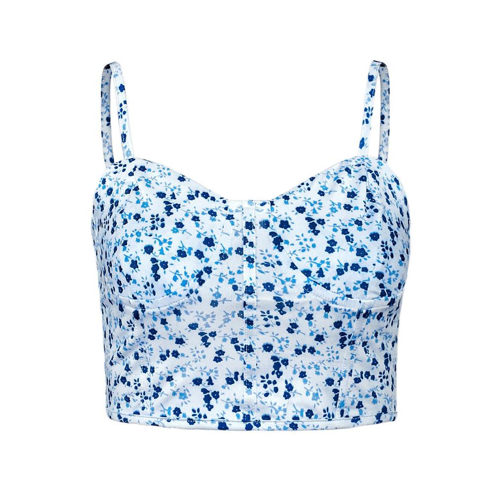 Атласная майка с принтом, укороченные топы с лямкой на шее, женские летние регулируемые лямки, майки с открытой спиной, повседневная трубка, женский укороченный жилет без рукавов