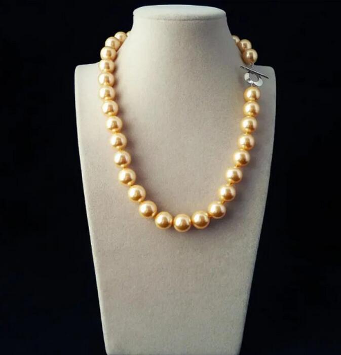 12mm Golden South Sea Shell Pearl Necklace