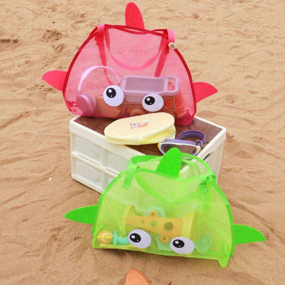 Large Capacity Summer Beach Bag Handheld Swim Toiletry Bag Mesh Bag Beach Travel Outdoor Sports