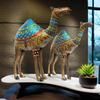 Королевские Раджастанские Кованые Железные Статуэтки Верблюдов - Набор из 2 штук | Расписанный вручную Яркий Декор | Идеально для Праздничных, Свадебных, Корпоративных Подарков (Верблюды)