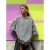 Retro Cotton T-shirt Women Vintage Short-sleeve Washed T Shirts Solid Color Hip Hop Loose Tees Y2K Oversize