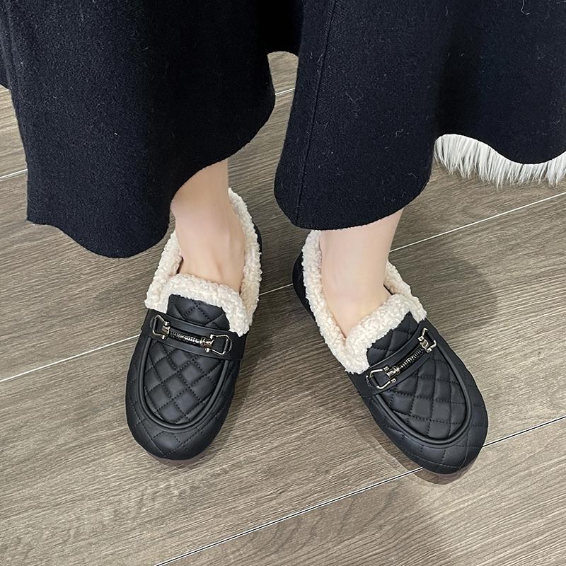 Модные женские нескользящие туфли на плоской подошве, повседневные, мягкие, легкие, утепленные, удобные, теплые, зимние туфли, размер 35-43