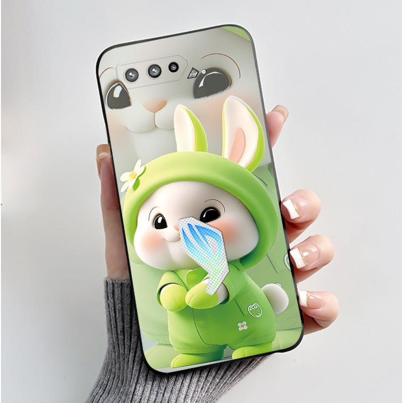 Для Asus ROG Phone 5 5s Чехол Роскошный Милый Кролик с Сердечками Забавный Мягкий Силиконовый TPU Защитный Задний Чехол Для Телефона Asus Rog 5 5s