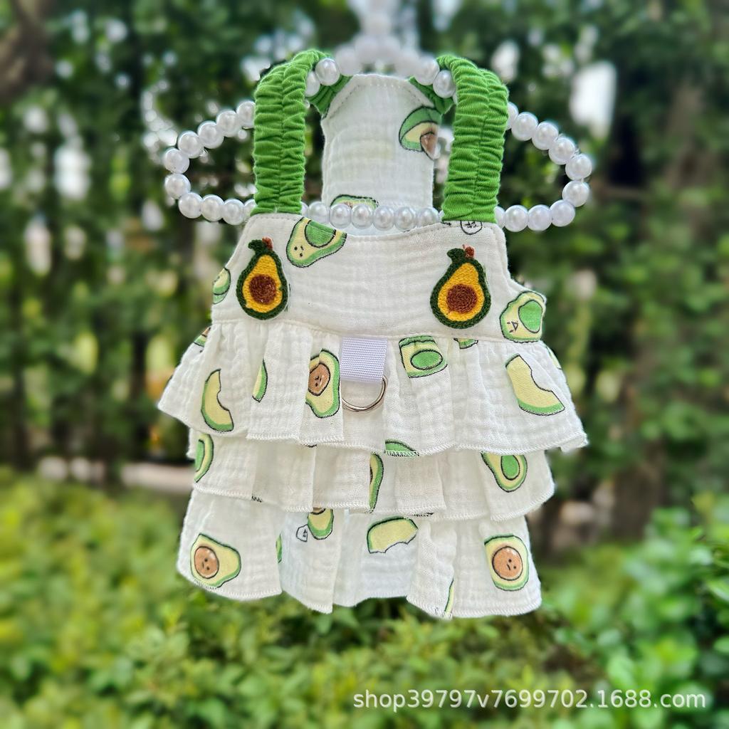 Spring and Summer Thin Pet Dog Dog Cat Clothes Cotton Cake Skirt Small Medium Dog Bigbear Skirt Breathable