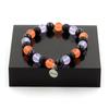 Stones and Minerals. Orange Chalcedony + Black Agate + Lavender Chalcedony Pearl Bracelet + Made In France.