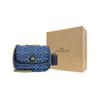 New COACH Pillow Denim With Leather Chain Bag, Crossbody Bag, Shoulder Bag Women's Marine Blue CA104-B4UDF