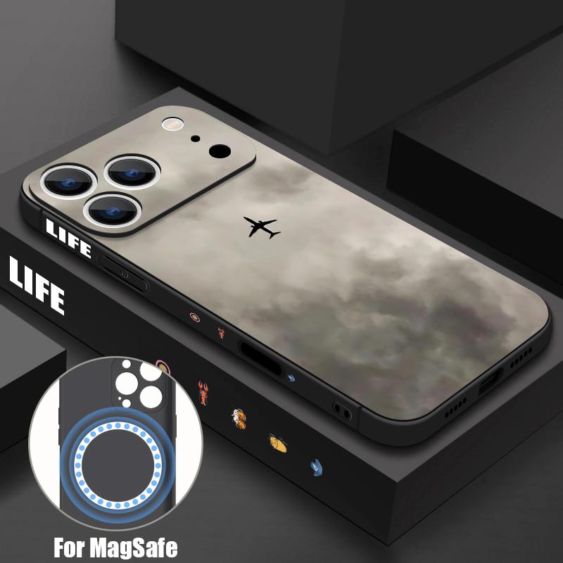 Магнитный чехол для Magsafe для iPhone 17 Pro Max Печать Гитара Белый Халат Мягкий Силиконовый Задняя Крышка Телефона для iPhone 16 15 14 13 Pro Max 16e 17e