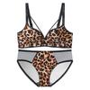 Traceless mood, leopard print underwear, women gather small breasts, show big anti-sagging, close secondary breasts, pure desire, sexy bra cover