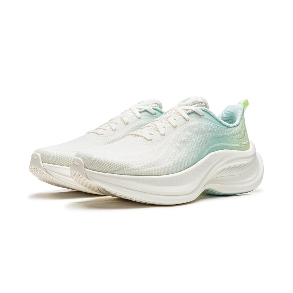 Li Ning Амортизирующие Скользкие Устойчивые к истиранию Поддерживающие Легкие Низкие Кроссовки для бега Женские Белый Зеленый ARHW020-4