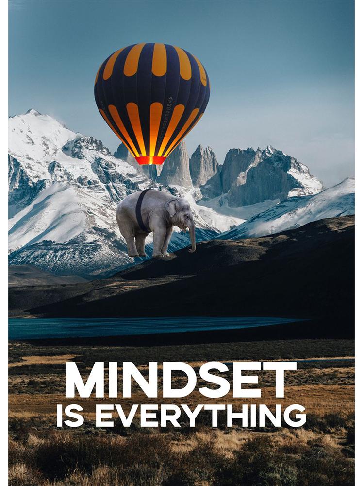 Motivational Quote Mindset Is Everything Shark Fish Poster Print Canvas Painting Inspirational Nordic Wall Art Room Home Decor