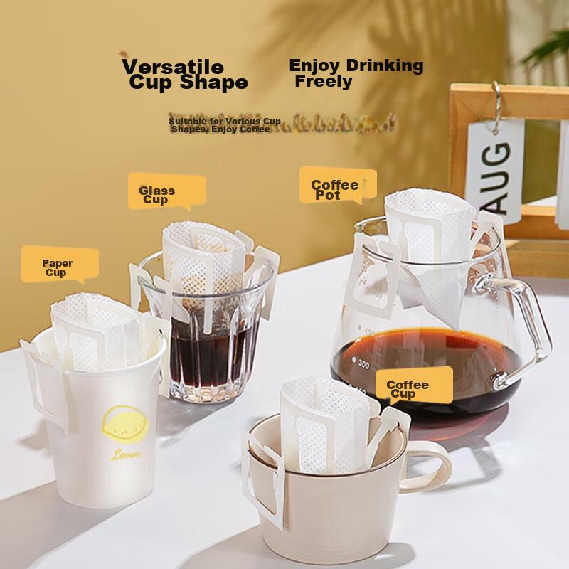 Ear-Hook Coffee Filter Bags, Pour-Over Drip Coffee Portable Filter Bags [50 Pieces]