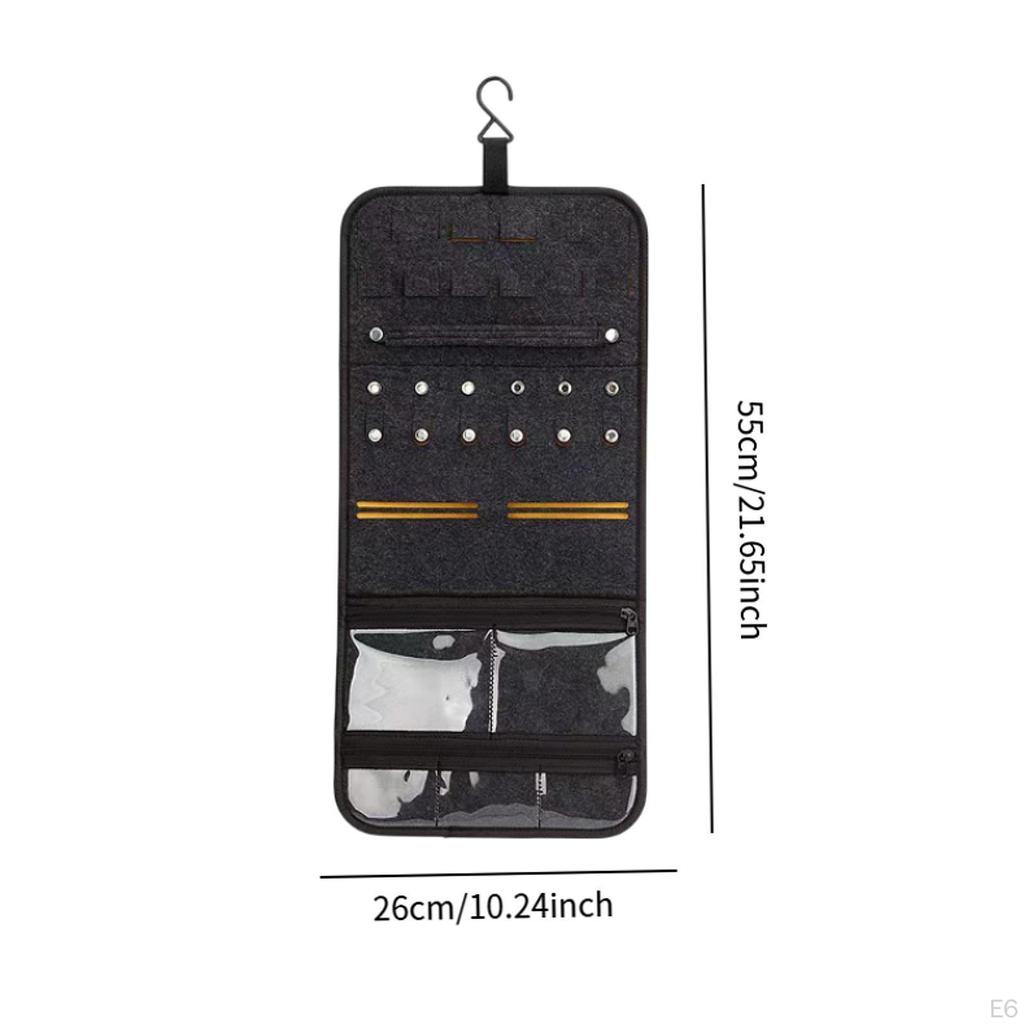 Felt Jewelry Hanging Bag Earring Organizer Multi Use for Travel Space Saving Women Ring Storage