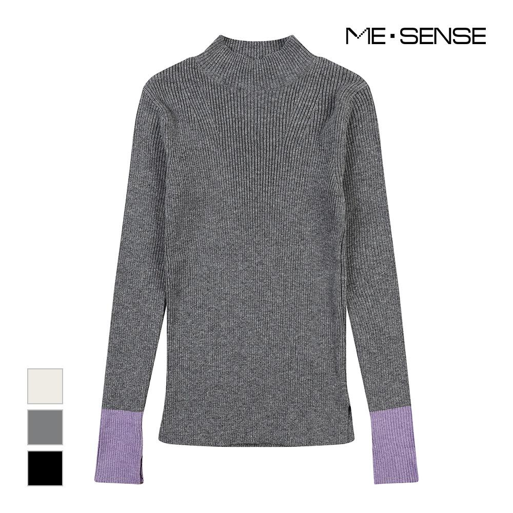 MESENSE Slim Knit With Contrast Sleeve Hem_Mb3Yknm602Z