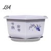 Frost Resistant Flower Pots for Winter Hexagonal Pot with Drainage Holes & Saucer Indoor Outdoor Plants, Durable Weather Patio Planter Roses