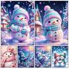 Christmas Snowman 5D DIY Diamond Art Tabletop Decorations Rhinestone Diamond Painting Desktop Decorations for Home Metope Decor