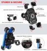 Motorcycle Phone Mount with Vibration Dampener, 1s Lock Bike Phone Holder with Aluminum Alloy Handlebar Mounting Base, One-Handed Operation