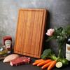 Большая деревянная разделочная доска для кухни толщиной 2,54 см, бамбуковая доска для сыра и закусок, мясницкий разделочный блок с желобками для сока