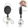 Держатель для бейджа с водонепроницаемым ПВХ держателем для карт, кольцом для ключей, выдвижной, сверхпрочный, портативный, для ID-карты, защита от потери, металлический, подвесной