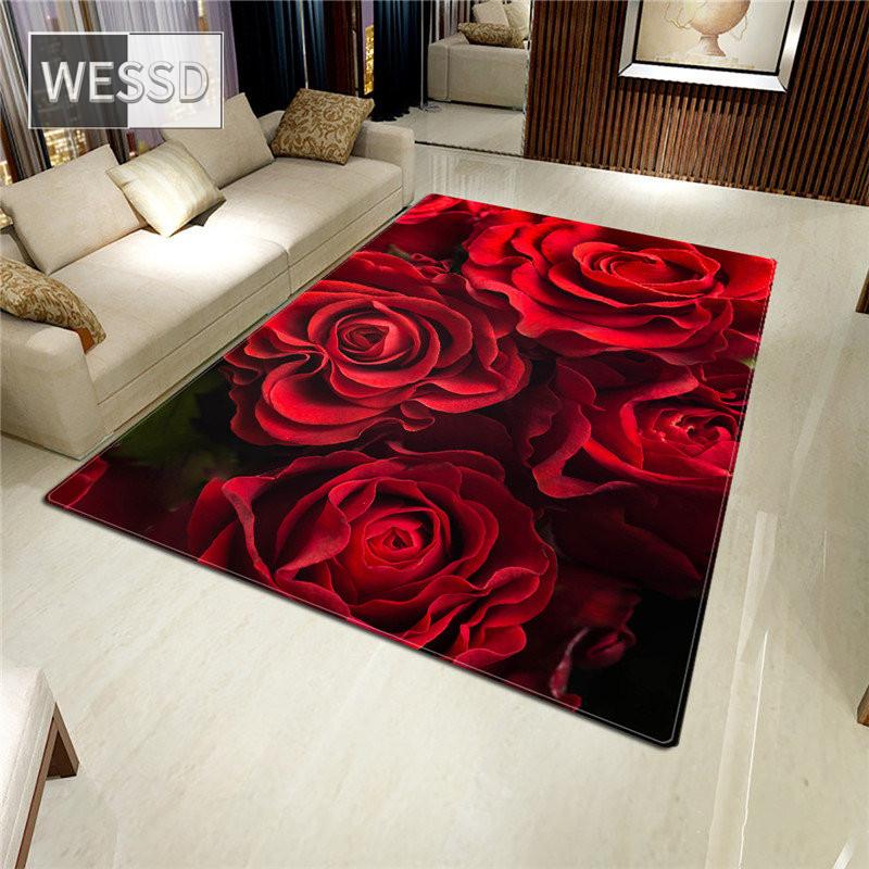 Ковер с розой, 3D коврик для гостиной, ковер с цветком, противоскользящий впитывающий коврик для ванной комнаты, кухонный коврик, домашний декор, коврик на заказ, большой ковер