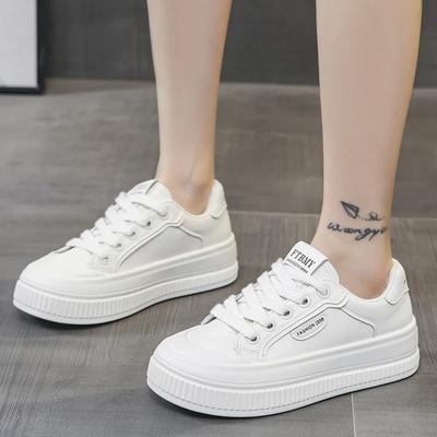 2024 Новая мода универсальные женские туфли на плоской подошве из вулканизированной стали с неглубоким воротом, шнуровкой и круглым носком, весна и осень женская обувь