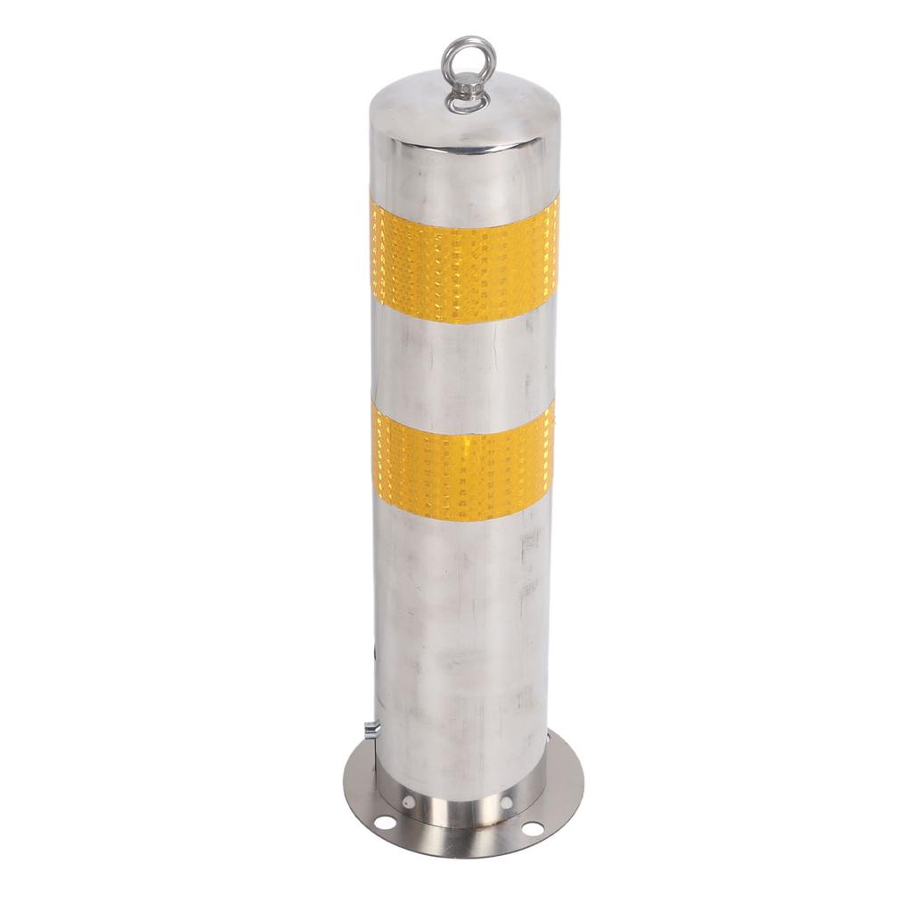 Защитный столбик из нержавеющей стали 55 см, парковочный столбик-барьер с желтой светоотражающей полосой для дороги