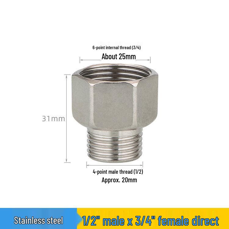 Утолщенная резьбовая переходная муфта из нержавеющей стали 1/2" на 3/4" или 1" фитинг для водопроводной трубы