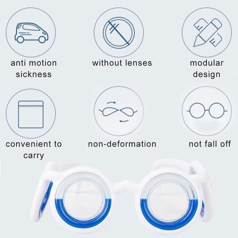 Unisex Adult Child Portable Anti Motion Sickness Seasickness Glasses Liquid Without Lens