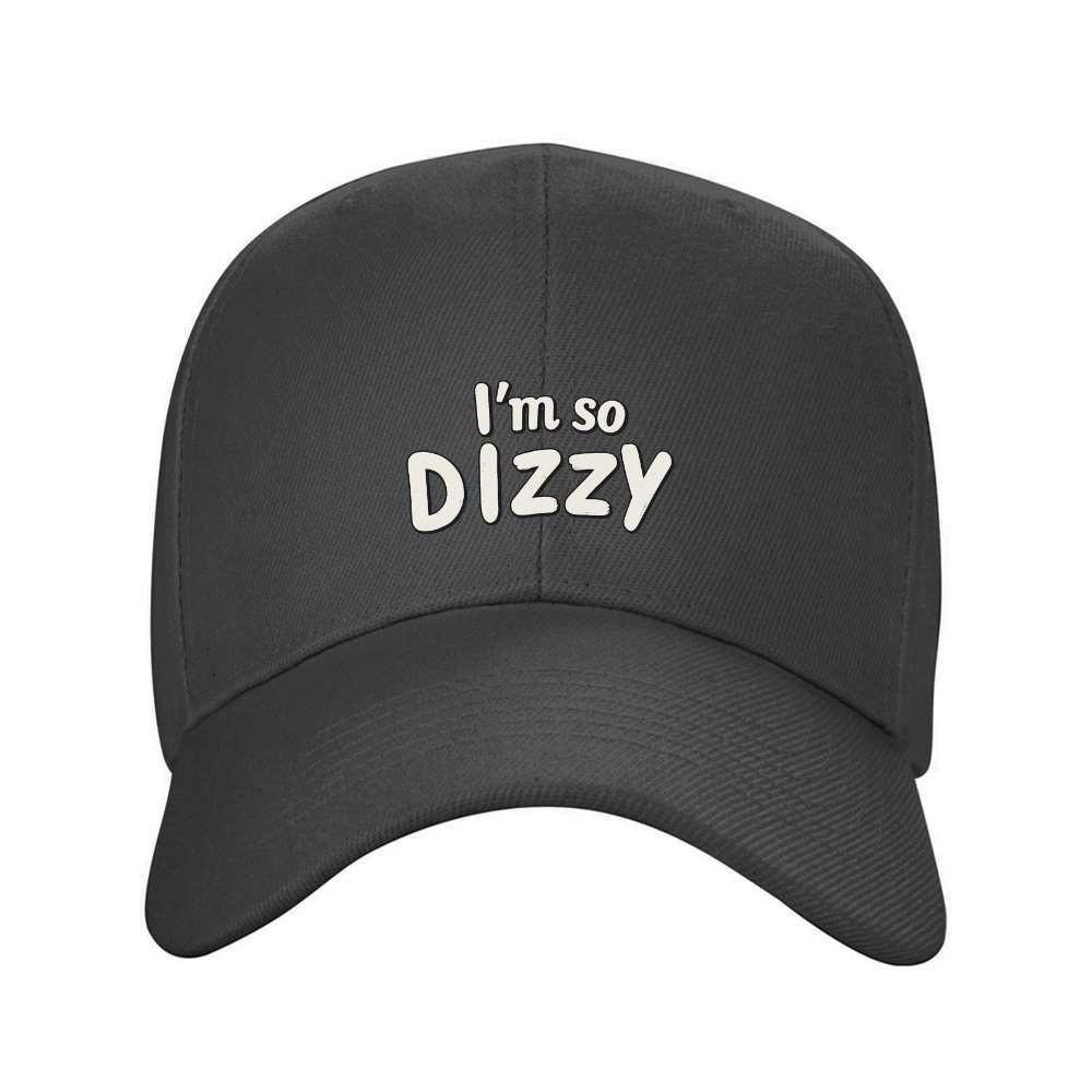 Dizzy Letter Print Baseball Cap Unisex Solid Color Adjustable Outdoor Travel Hat