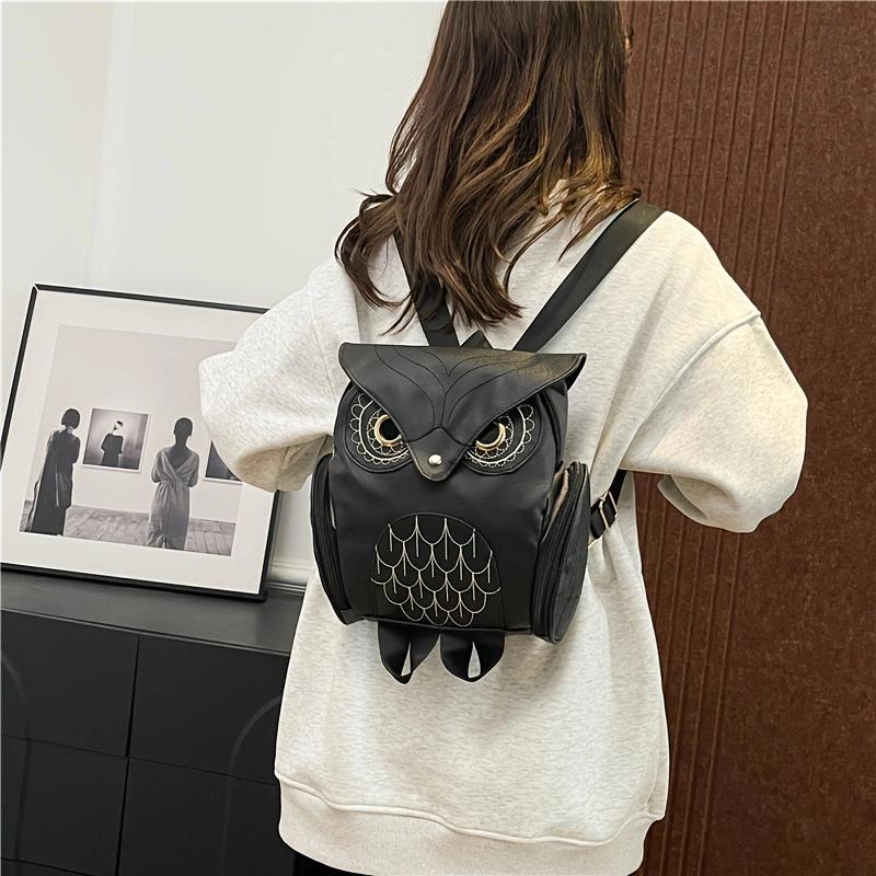 Женская сумка через плечо Owl, персонализированный небольшой рюкзак из ПУ, дорожная сумка, студенческий рюкзак.