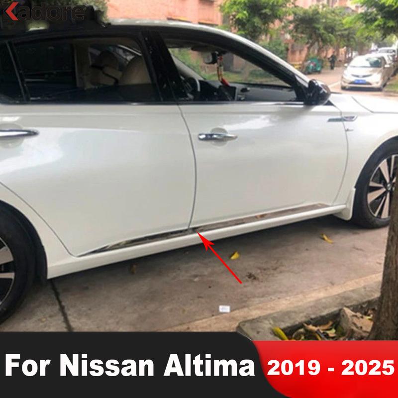 Накладка на кузов боковой двери Для Nissan Altima - 2024 2025 Стальная панель двери автомобиля Линия Полоса-декоратор Молдинг Аксессуары