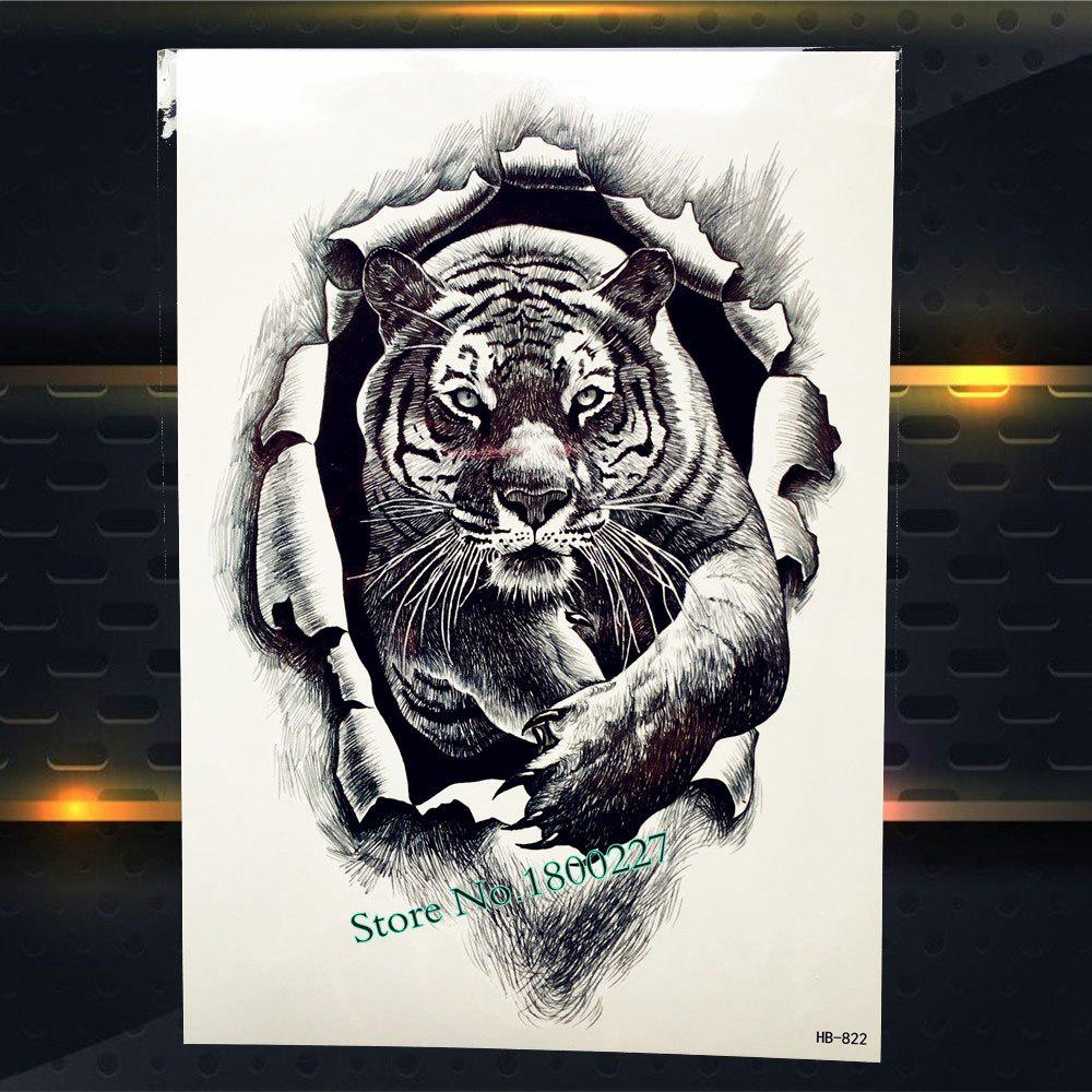 1PC Black Dragon Jurassic Dinosaur Temporary Tattoo Stickers Body Art ARm Waterproof