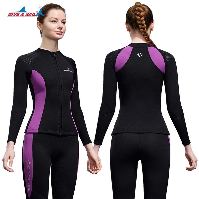 3mm Neoprene Wetsuit Top Snorkeling Diving Surfing Winter Swimming Warm Long Sleeve Separated Upper