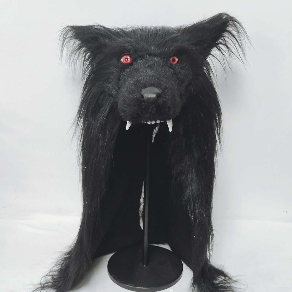 Black Wolf Headgear Latex animal mask Plush one-piece cosplay Halloween costume props