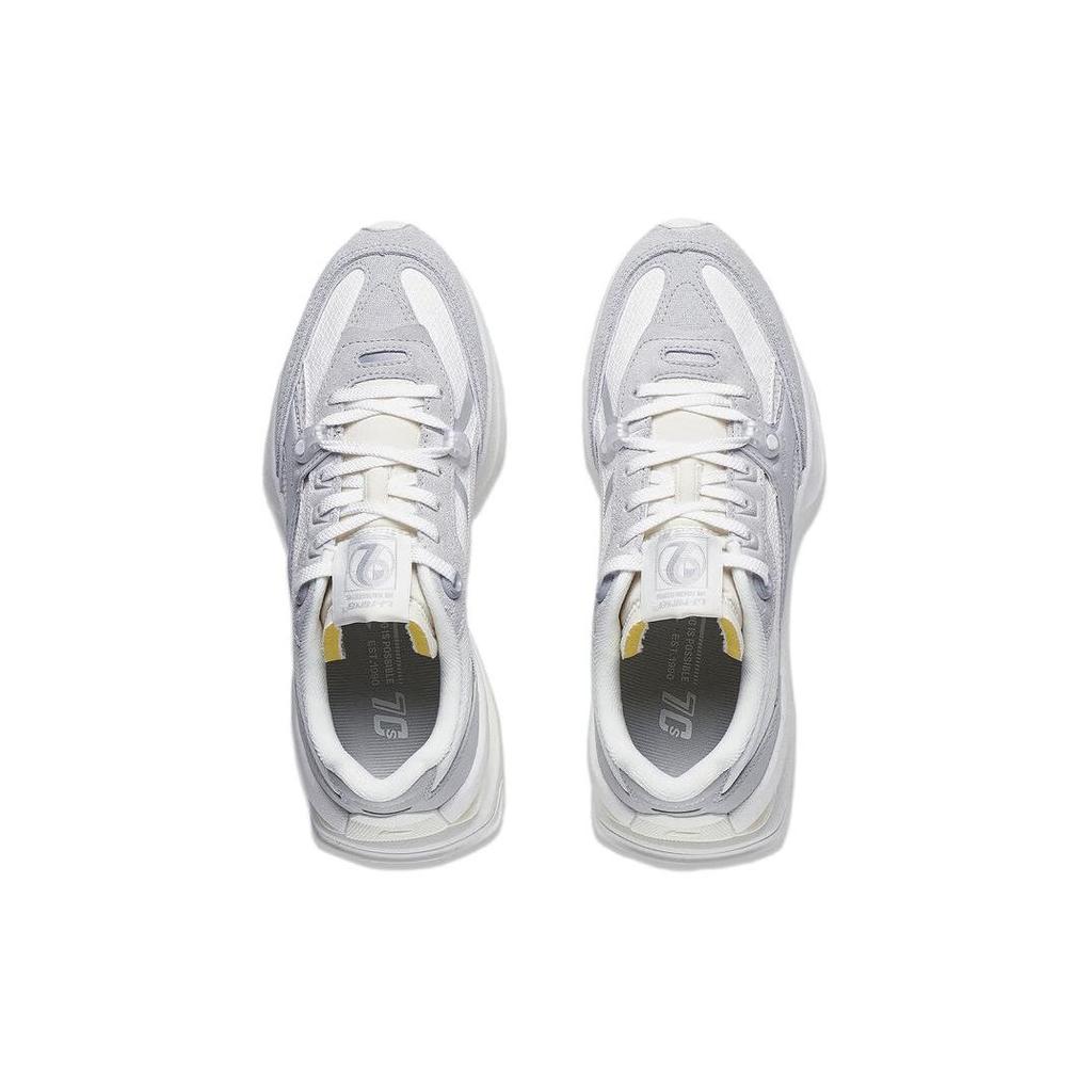 Li Ning 92 Shadow Comfortable Versatile Non-Slip Wear-Resistant Low-Top Lifestyle Casual Shoes Women Sneaker Gray White AGCT250-3