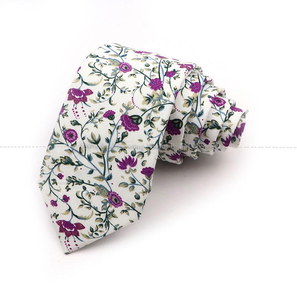 Новый шик, галстук с цветочным принтом, галстук из 100% хлопка, для мужчин, светлый цвет, повседневный узкий галстук, свадебная вечеринка