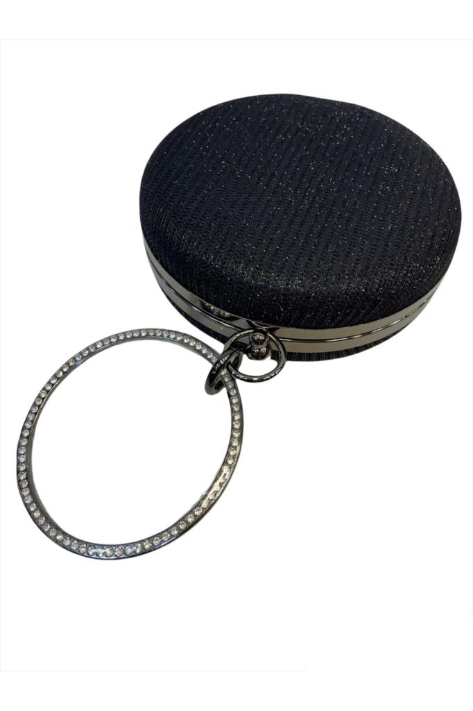 Women's Stylish and Useful Evening Dress Bag Black Armor Silvery Round Women's Evening Dress Bag