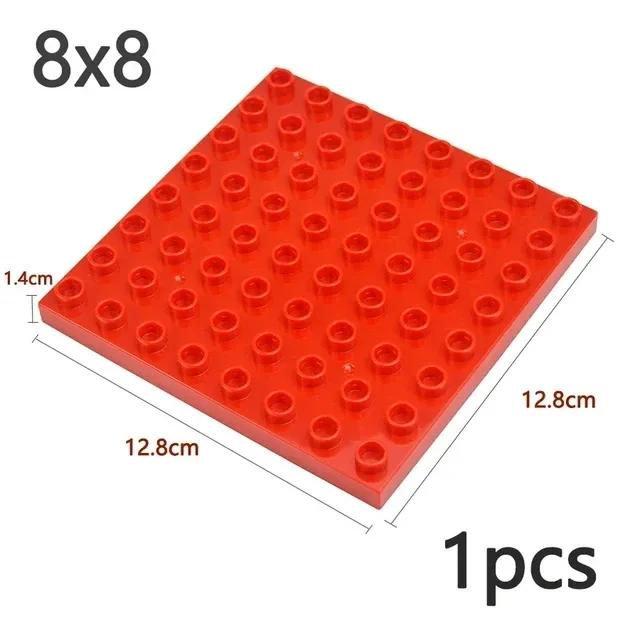 Duploes Big Size Baseplate Multiple Sizes 16x16 8x8 4x4 Bricks Assembly Plates Large Particles Figures Building Blocks Kid Toys