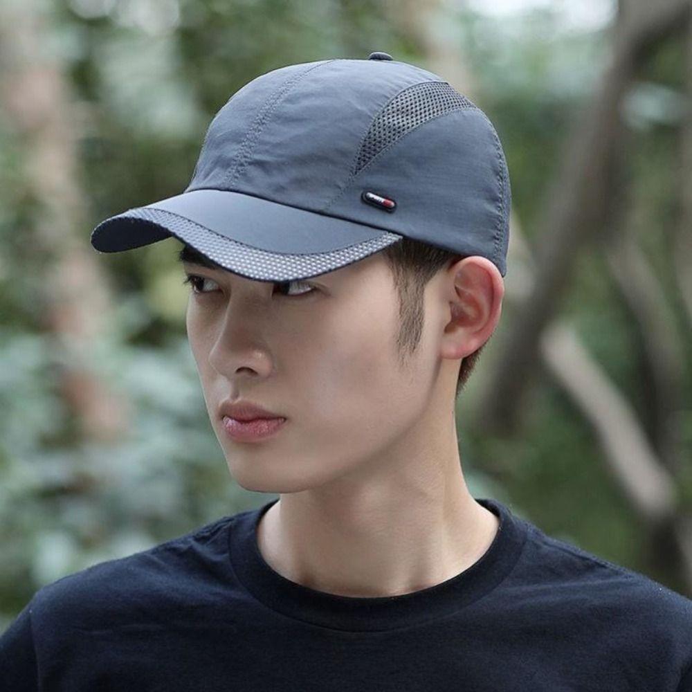 Snapback Mesh Baseball Cap Sun Protection Sports Hat Breathable Quick Dry Cap  Hiking