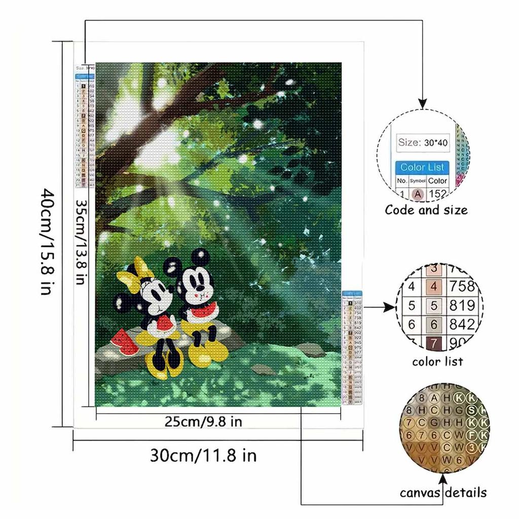 Full Round Diamond Painting Eating Watermelon Under The Shade of A Tree  Art Rhinestone Picture Mosaic DIY 5D Cross Stitch Embroidery Home Decoration