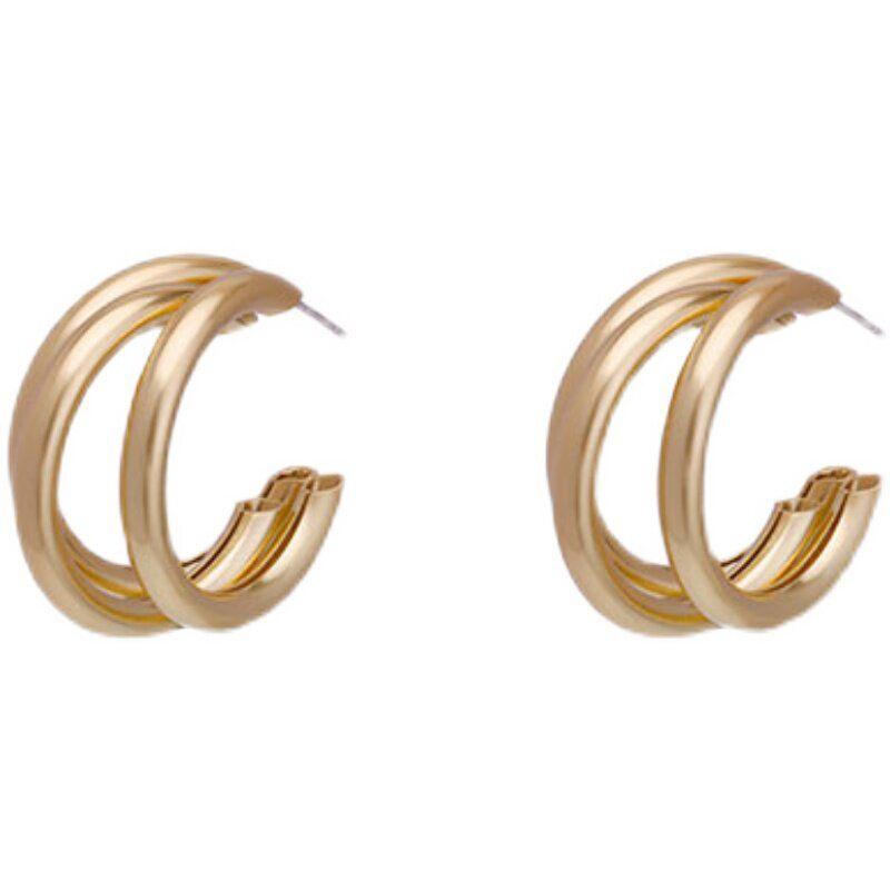 Gold Hoop Earrings for Women, European and American Style, Light Luxury, High-End Feel, 2026 New Trendy Niche Design, Exaggerated Large Ear Hoops