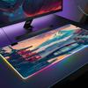 Япония Художественный Коврик для Мыши RGB Подсветка Коврик для Мыши Ноутбука Коврик для Мыши Ноутбука Игровой Компьютерный Стол Игровые Аксессуары