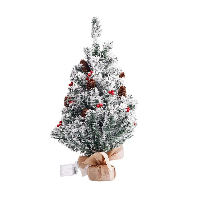 60CM Flocked Christmas Tree with Ornaments - Limited Edition Holiday Decoration